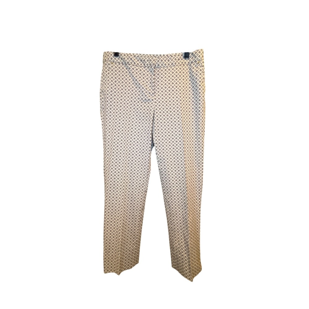 Dana Buchman Womens Tan Black Geometric Print Ankle Dress Pants Size 6 Slim Leg